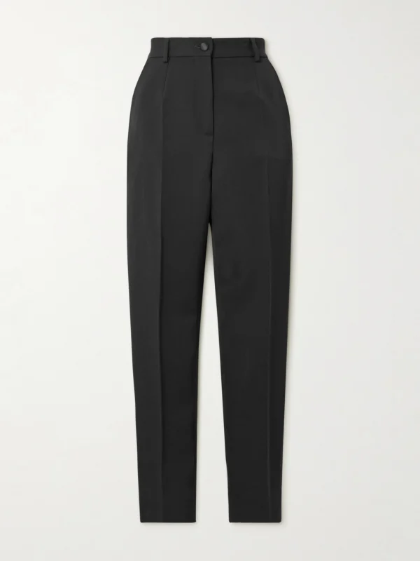 Dolce & Gabbana Pleated Wool-blend Gabardine Straight-leg Pants