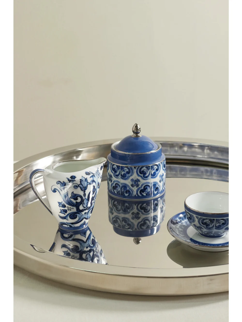 Dolce & Gabbana Printed Porcelain Sugar Bowl, styled view