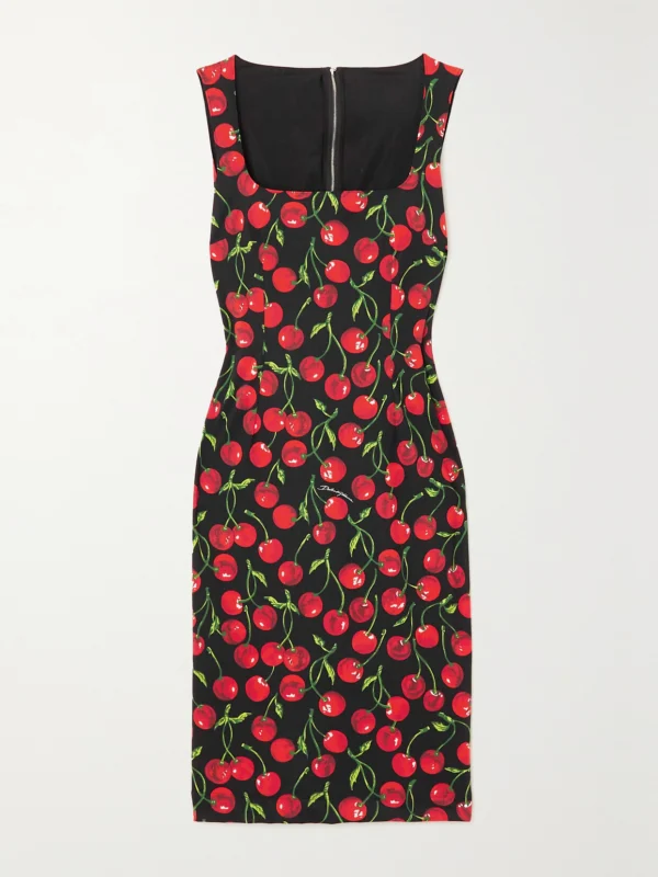 Dolce & Gabbana Printed Stretch-jersey Midi Dress