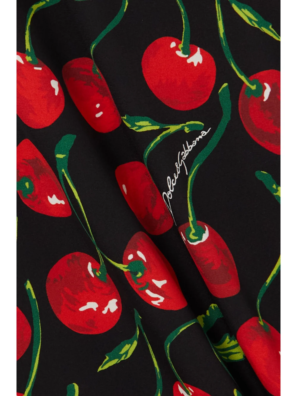 Close-up detail of the Dolce & Gabbana Printed Stretch-silk Charmeuse Midi Dress