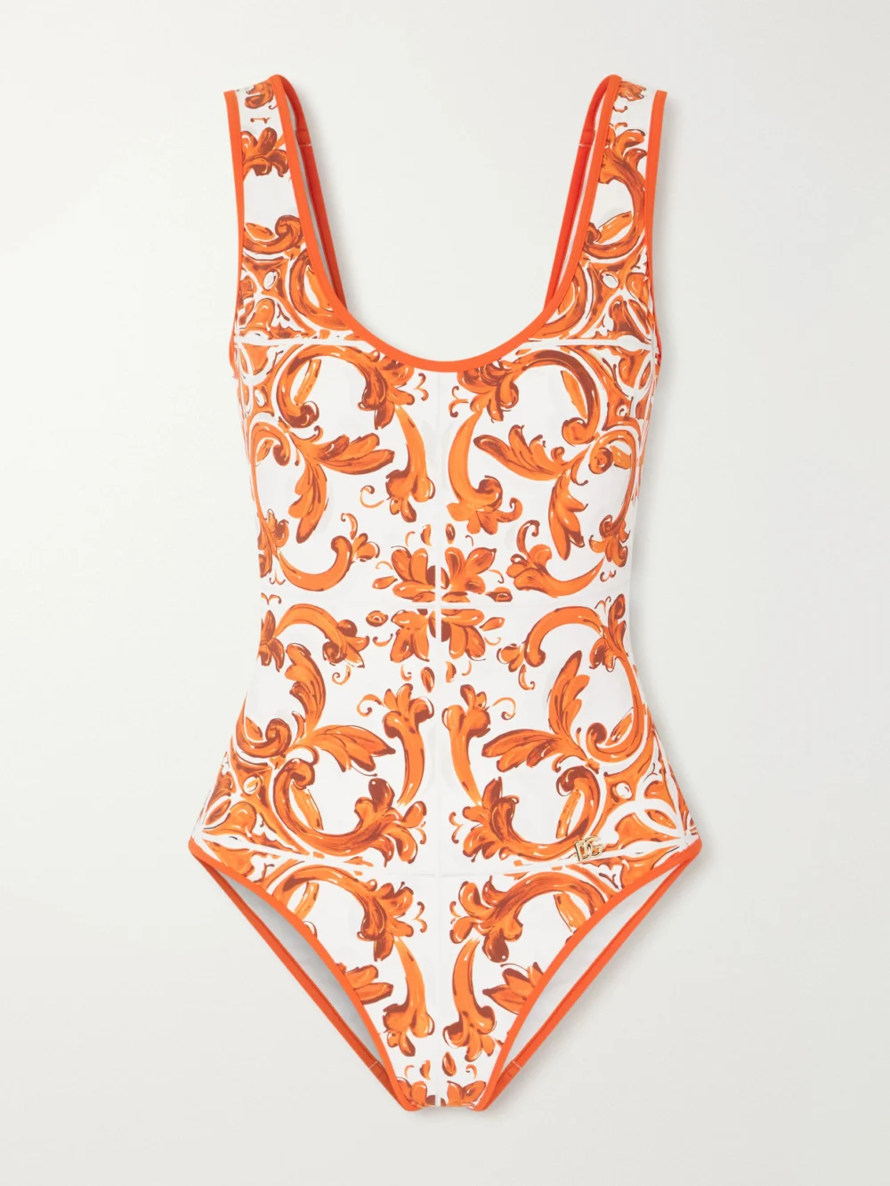 Dolce & Gabbana Printed Swimsuit in orange