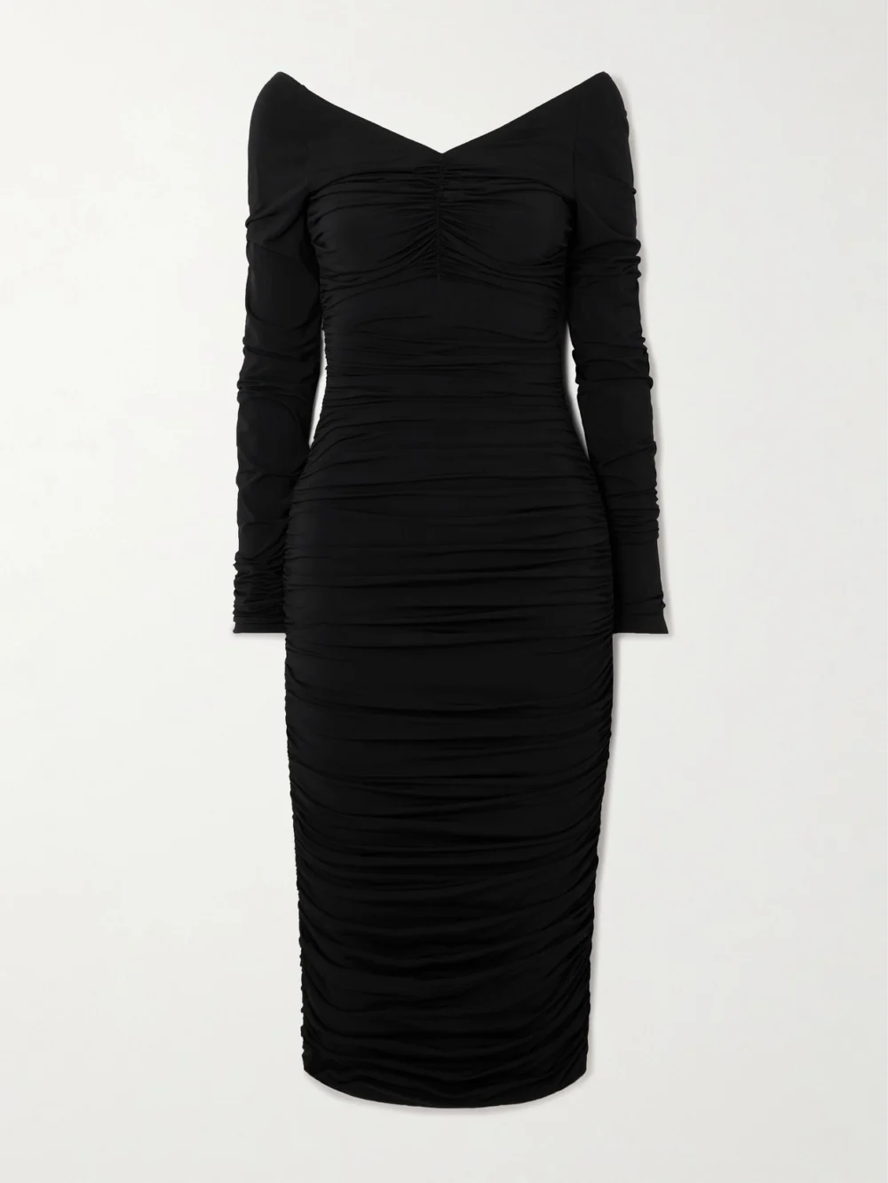 Dolce & Gabbana Ruched Jersey Midi Dress in black