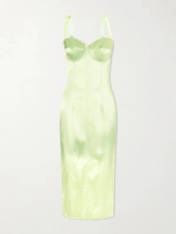 Dolce & Gabbana Satin Bustier Midi Dress