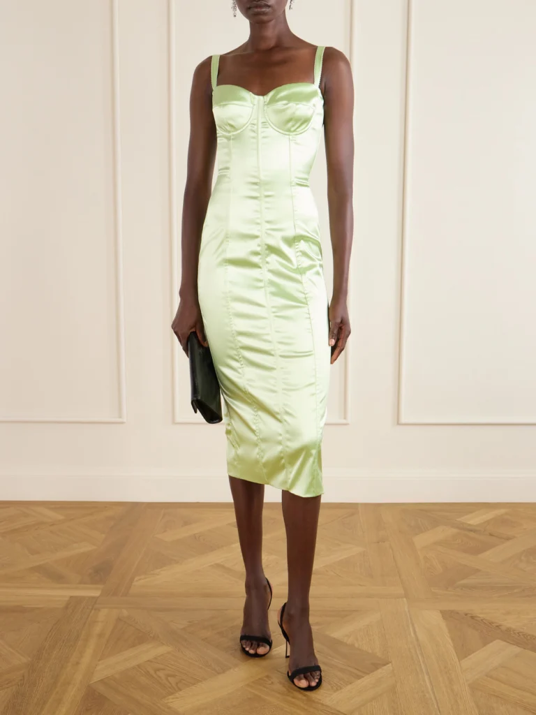 Dolce & Gabbana Satin Bustier Midi Dress