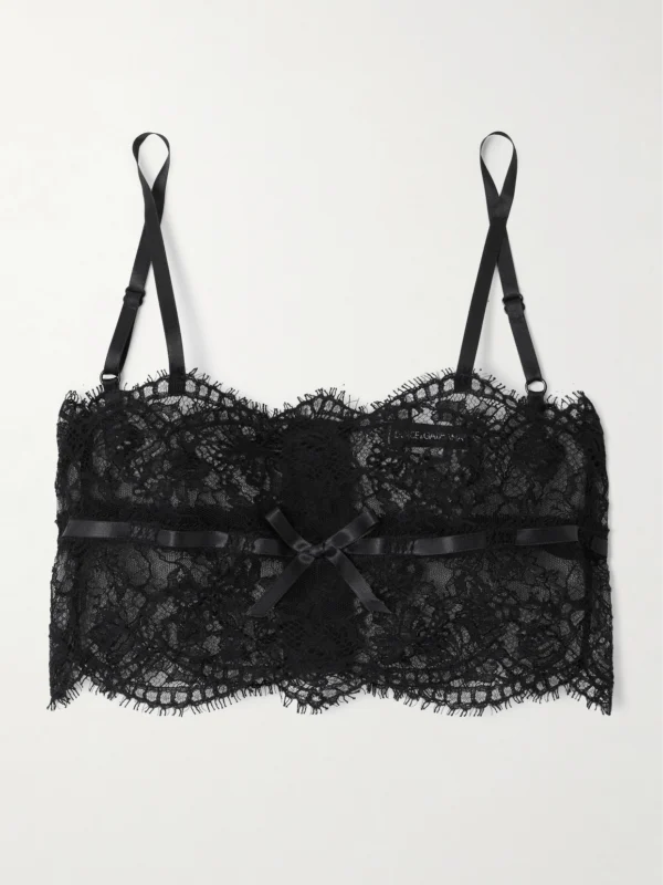 Dolce & Gabbana Satin-trimmed Chantilly Lace Top
