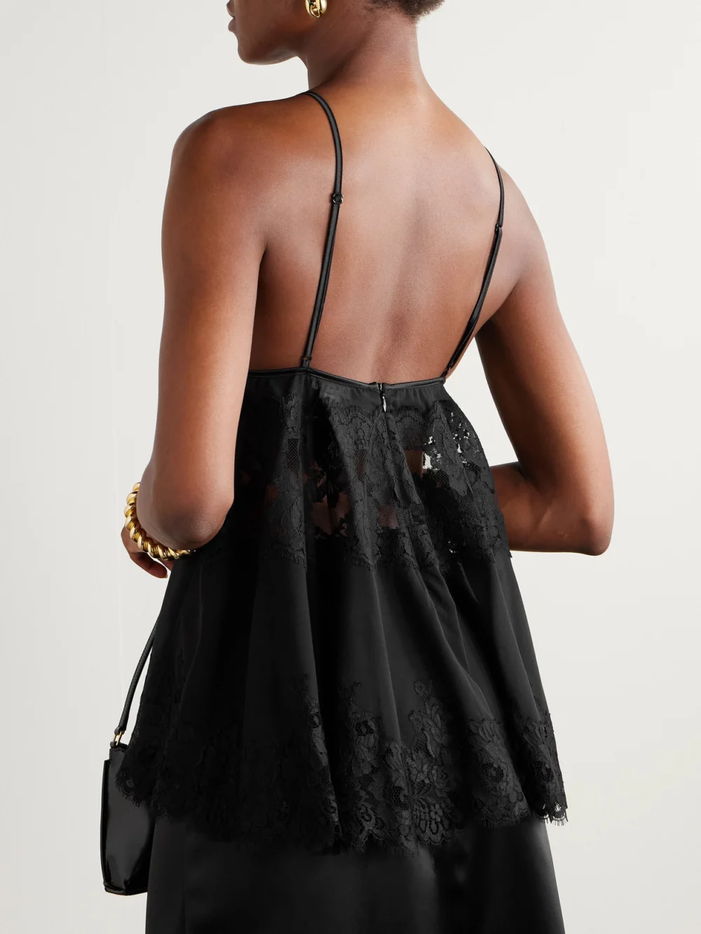 Back view of the Dolce & Gabbana Scalloped Lace-trimmed Chiffon Camisole