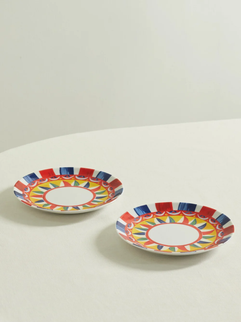 Dolce & Gabbana Set of Two Printed Porcelain Dessert Plates in multi