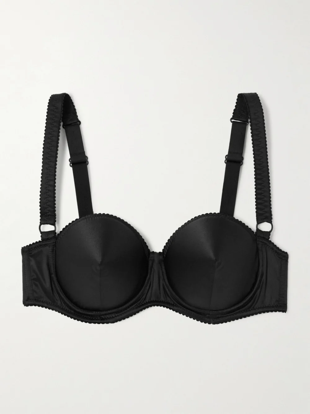 Dolce & Gabbana Silk-blend Satin Cone Bra in black