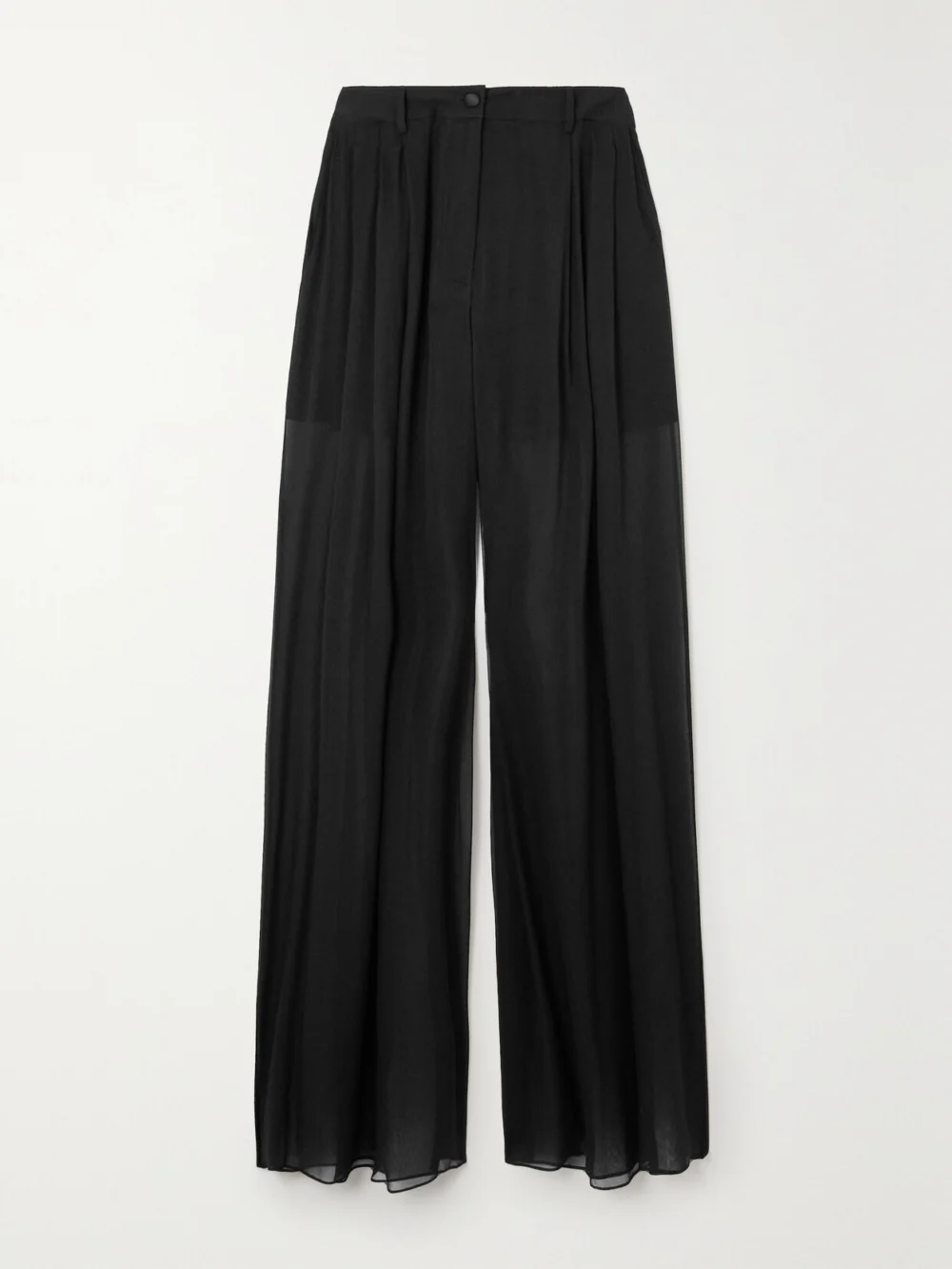 Dolce & Gabbana Silk-chiffon Wide-leg Pants in black