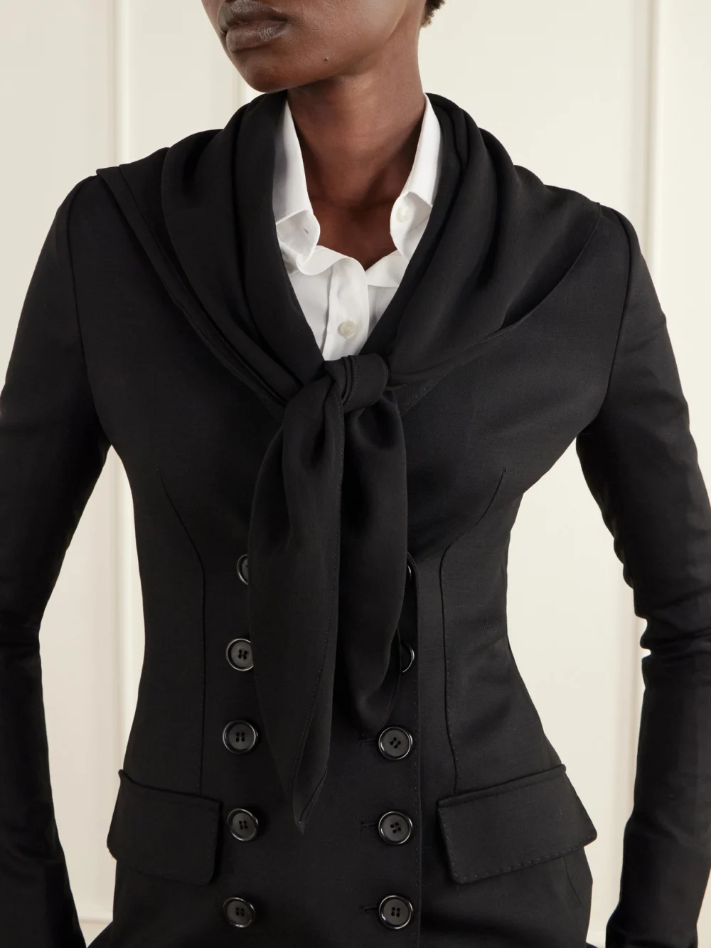 Dolce & Gabbana Silk-georgette Scarf, styled view