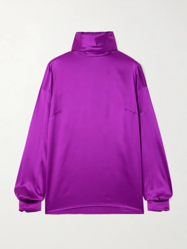 Dolce & Gabbana Silk-satin Turtleneck Blouse