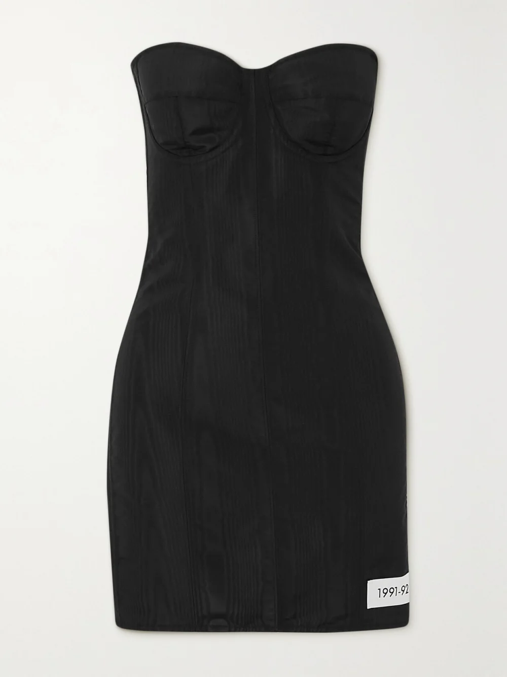 Dolce & Gabbana Strapless Stretch Silk-blend Twill Mini Dress in black