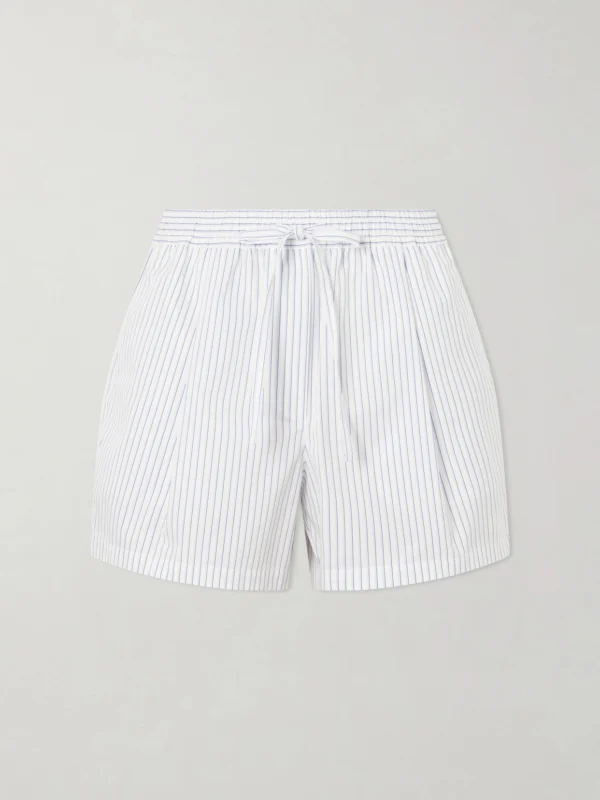 Dolce & Gabbana Striped Cotton and Silk-blend Drawstring Shorts