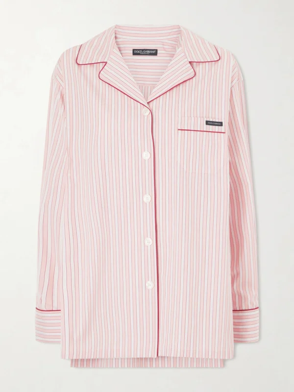 Dolce & Gabbana Striped Cotton and Silk-blend Poplin Shirt