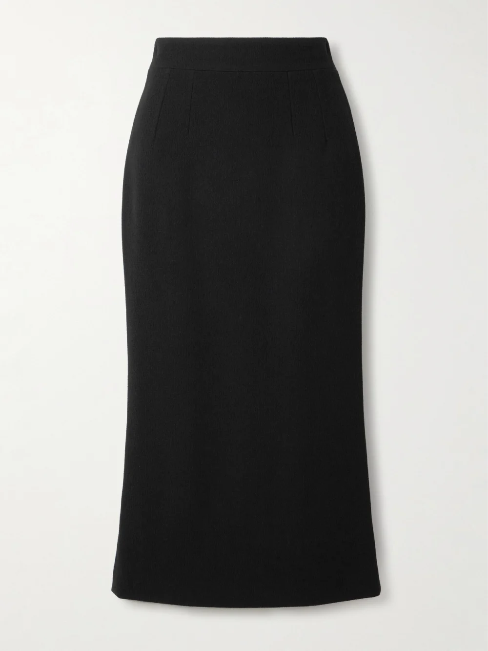 Dolce & Gabbana Textured-wool Midi Skirt in black