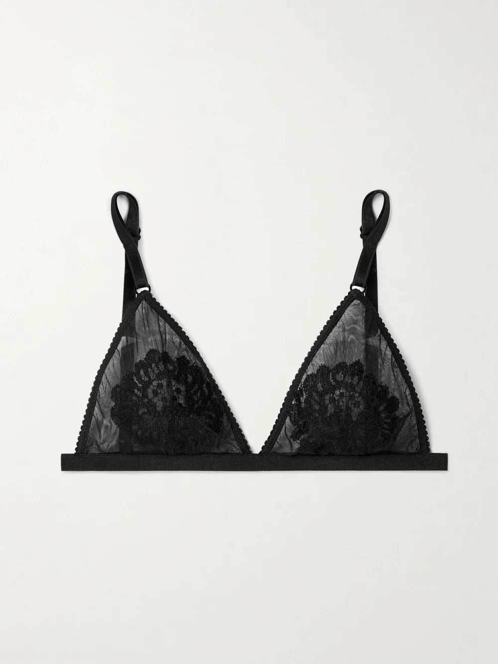 Dolce & Gabbana Tulle and Lace Soft-cup Triangle Bra in black