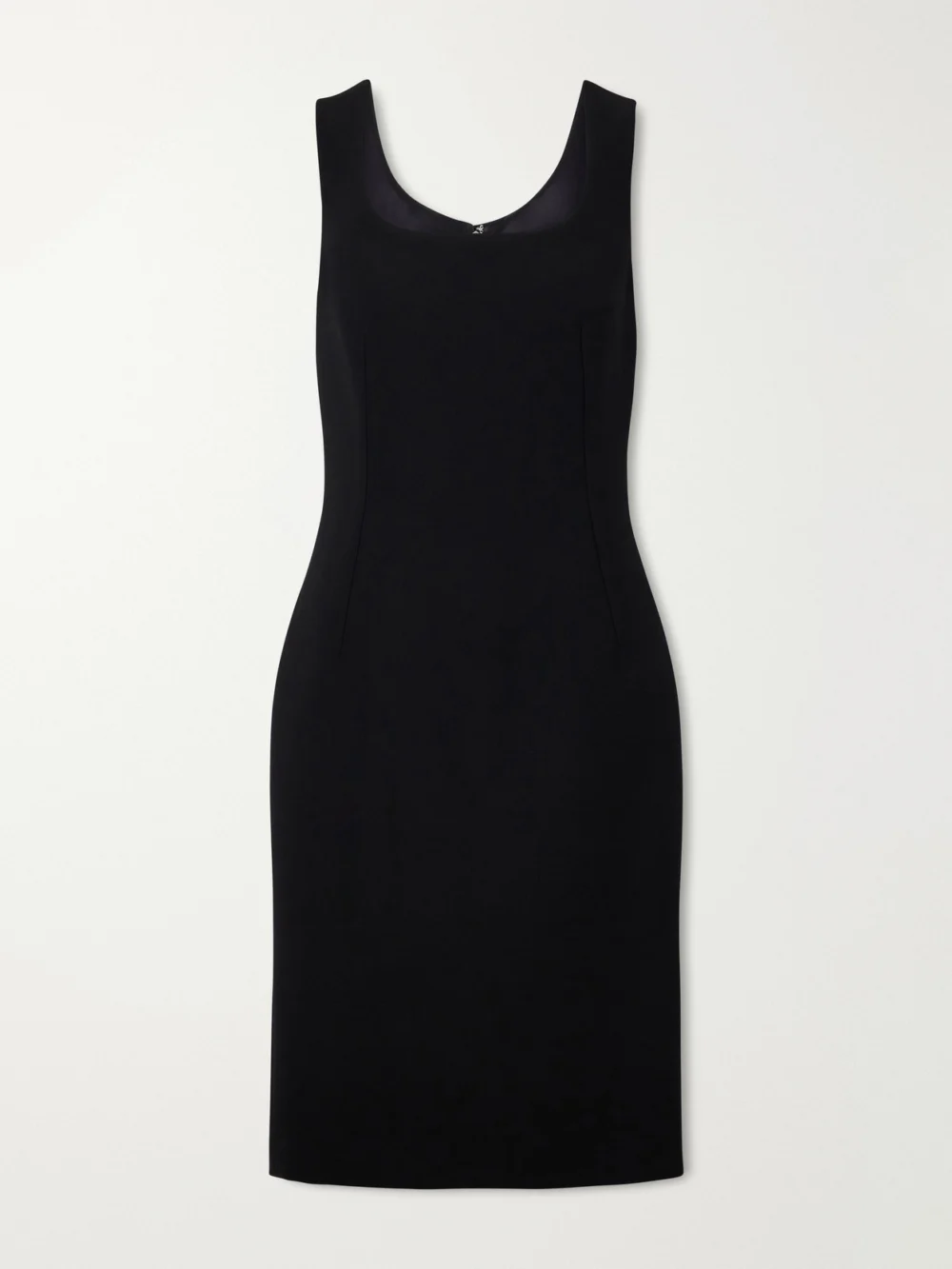 Dolce & Gabbana Virgin Wool-crepe Midi Dress in black