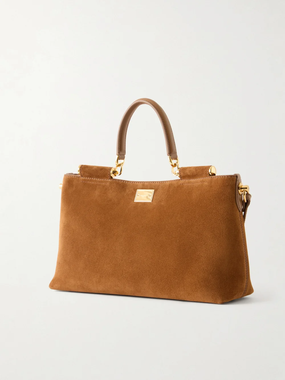 Back view of the Dolce & Gabbana Vittoria Leather-trimmed Suede Tote