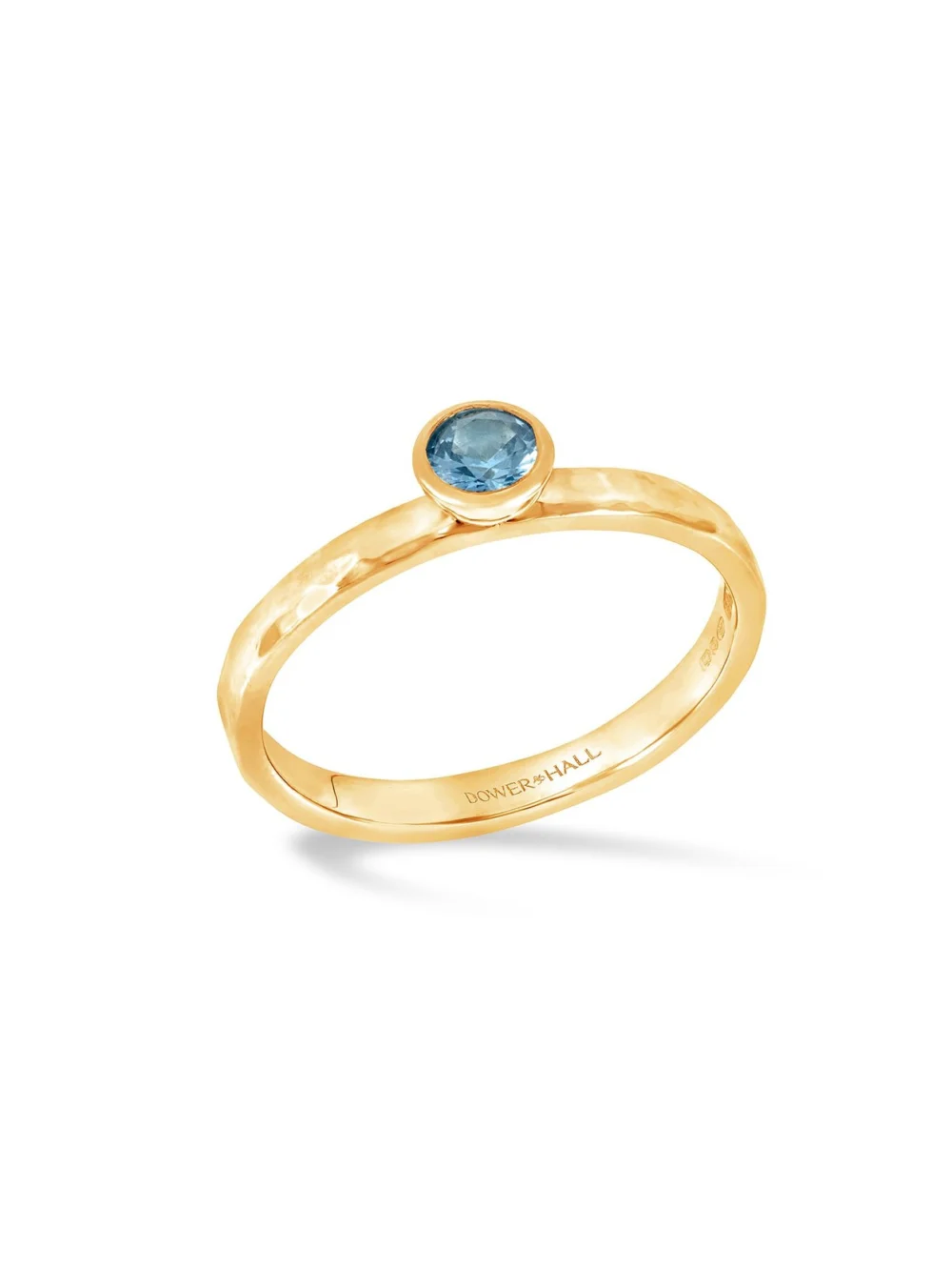 Dower & Hall 14k Aquamarine Hammered Twinkle Ring