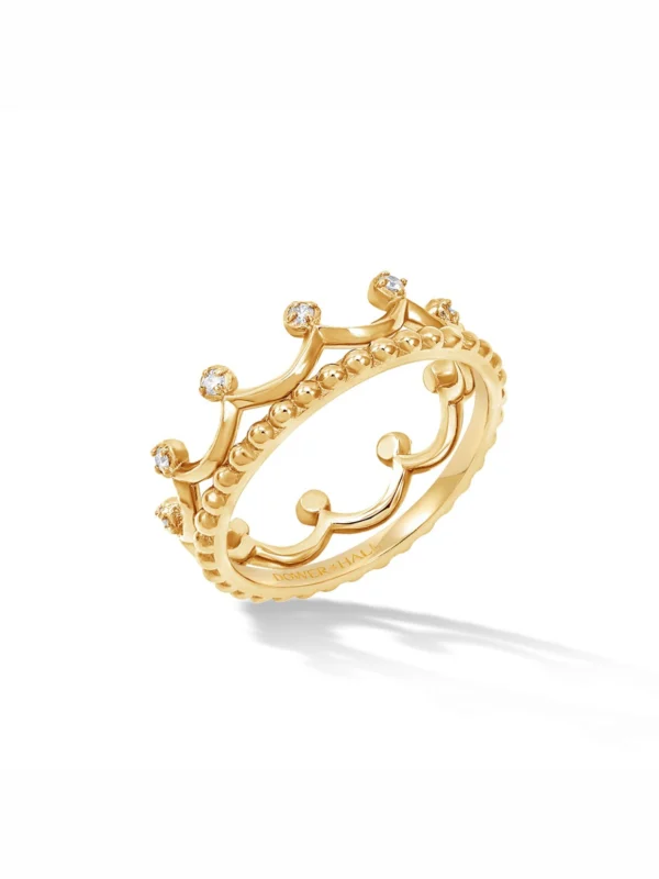 Dower & Hall 14k Coronet Narrative Ring Stack