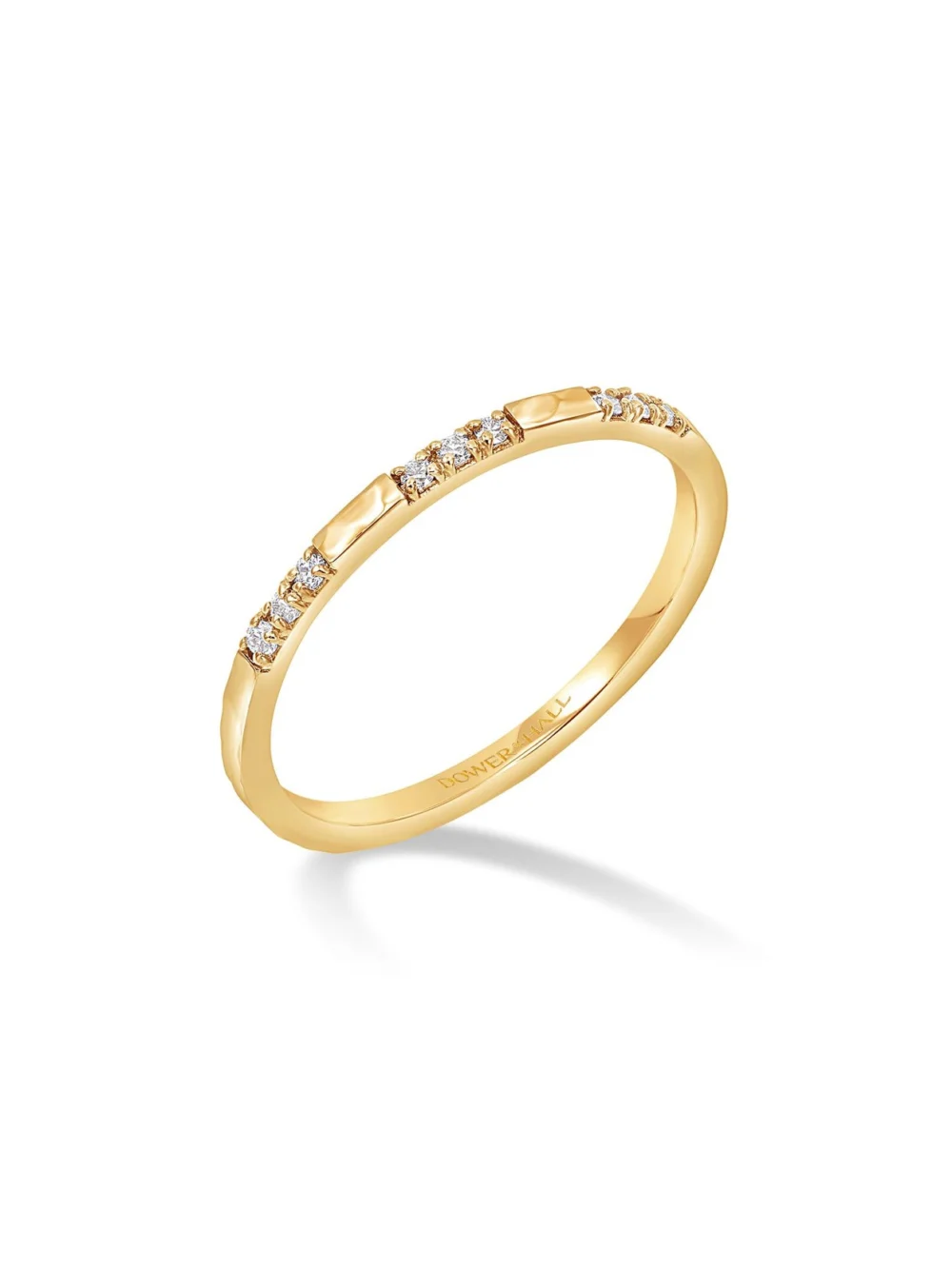 Dower & Hall 14k Fine Diamond Set Hammered Narrative Ring