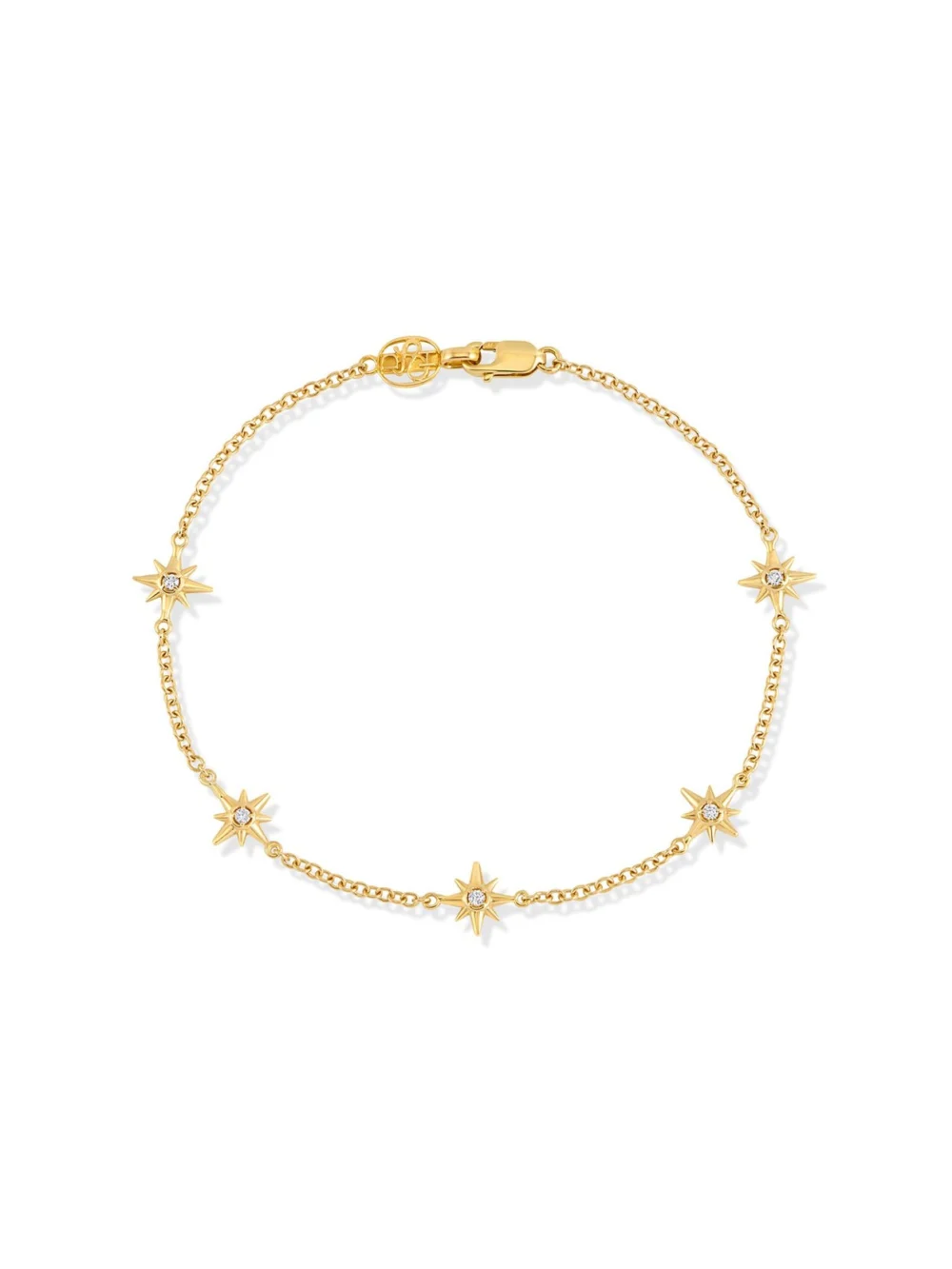 Dower & Hall 14k Gold & Diamond Five Star Bracelet