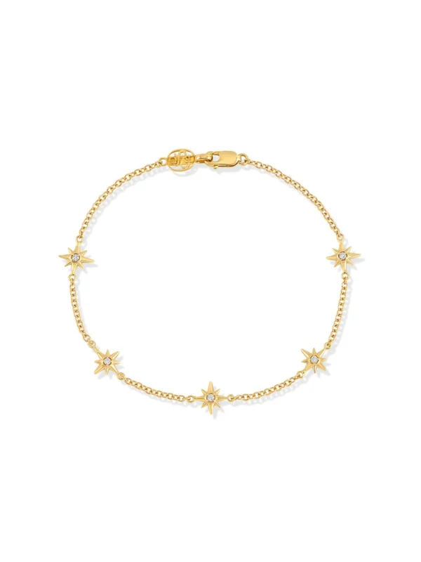 Dower & Hall 14k Gold & Diamond Five Star Bracelet