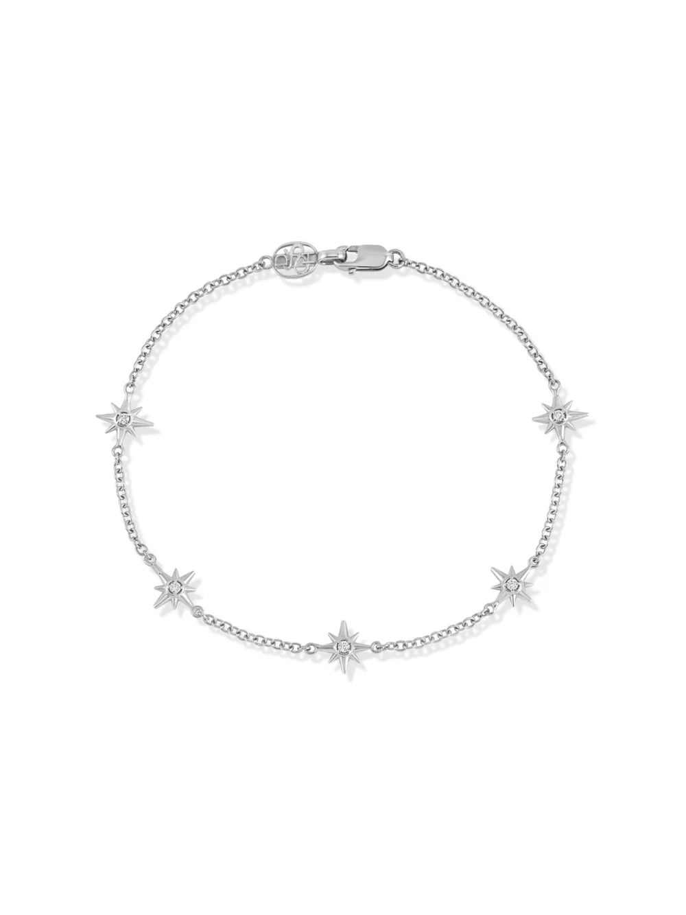 Dower & Hall 14k Gold & Diamond Five Star Bracelet, view 5