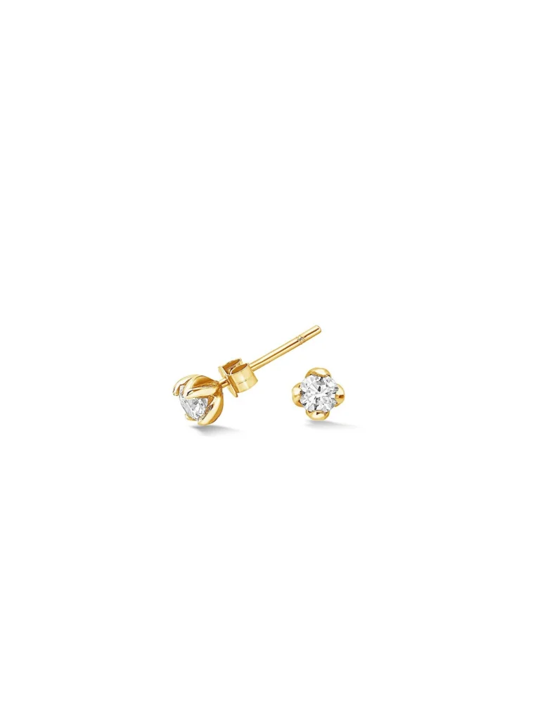 Dower & Hall 14k Gold & Diamond Lotus Studs