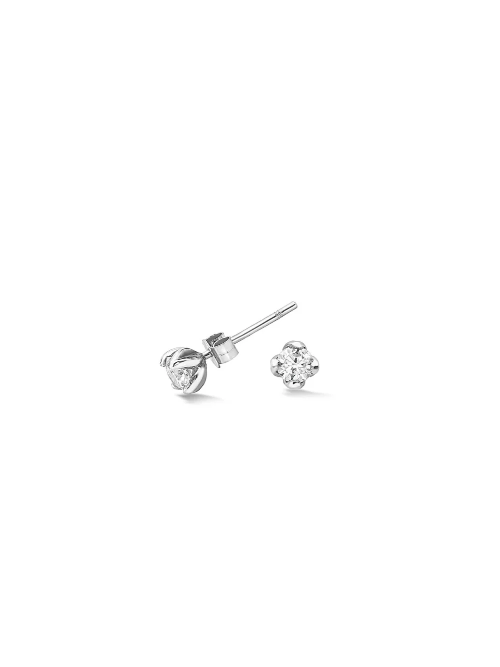 Dower & Hall 14k Gold & Diamond Lotus Studs, view 4
