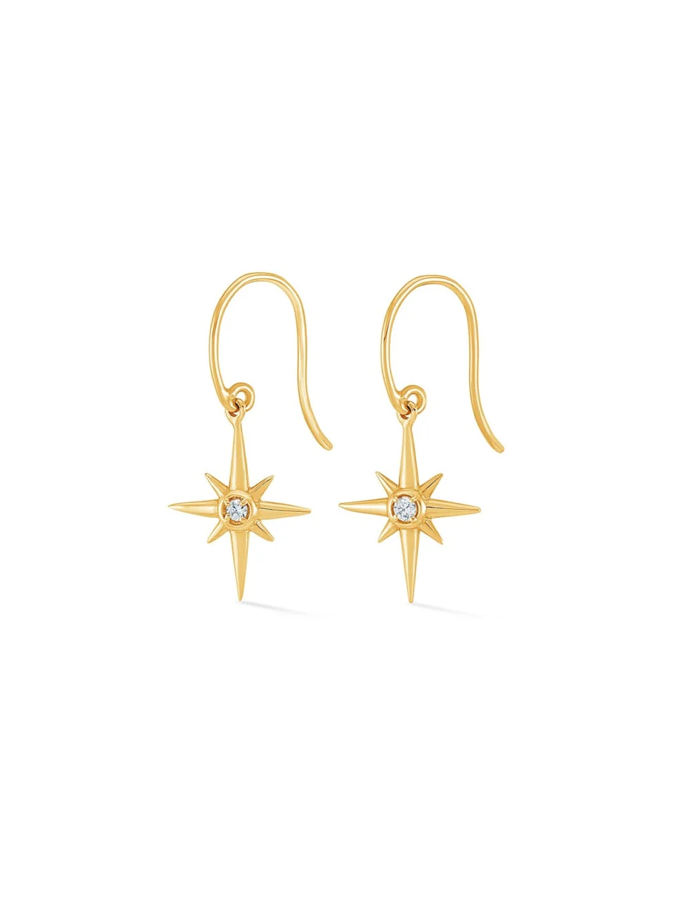 Dower & Hall 14k Gold & Diamond North Star Long Ear-Drops