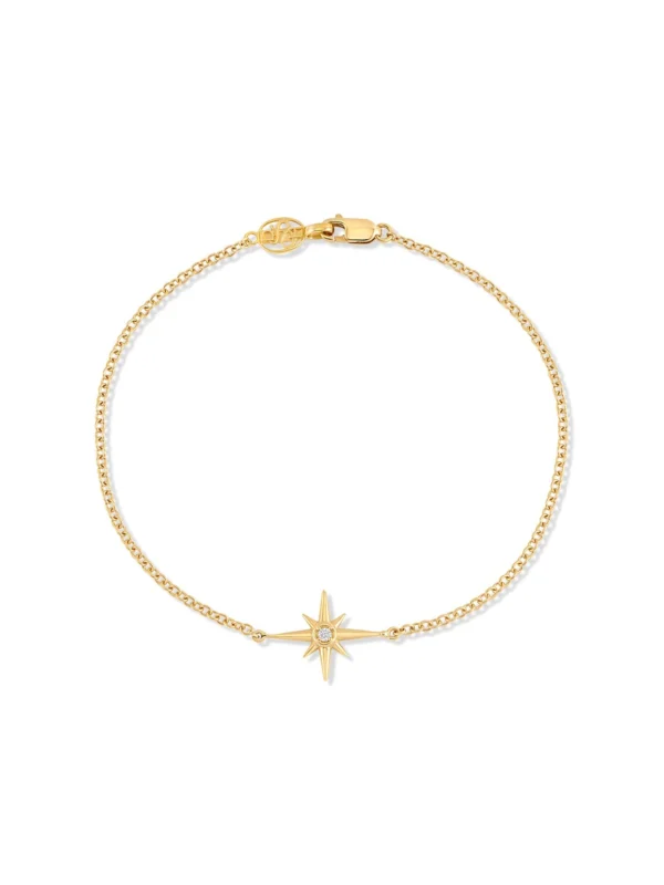 Dower & Hall 14k Gold & Diamond Single North Star Bracelet