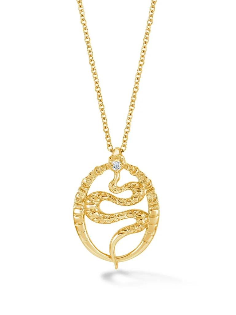 Dower & Hall 14k Gold & Diamond Snake Talisman Necklace