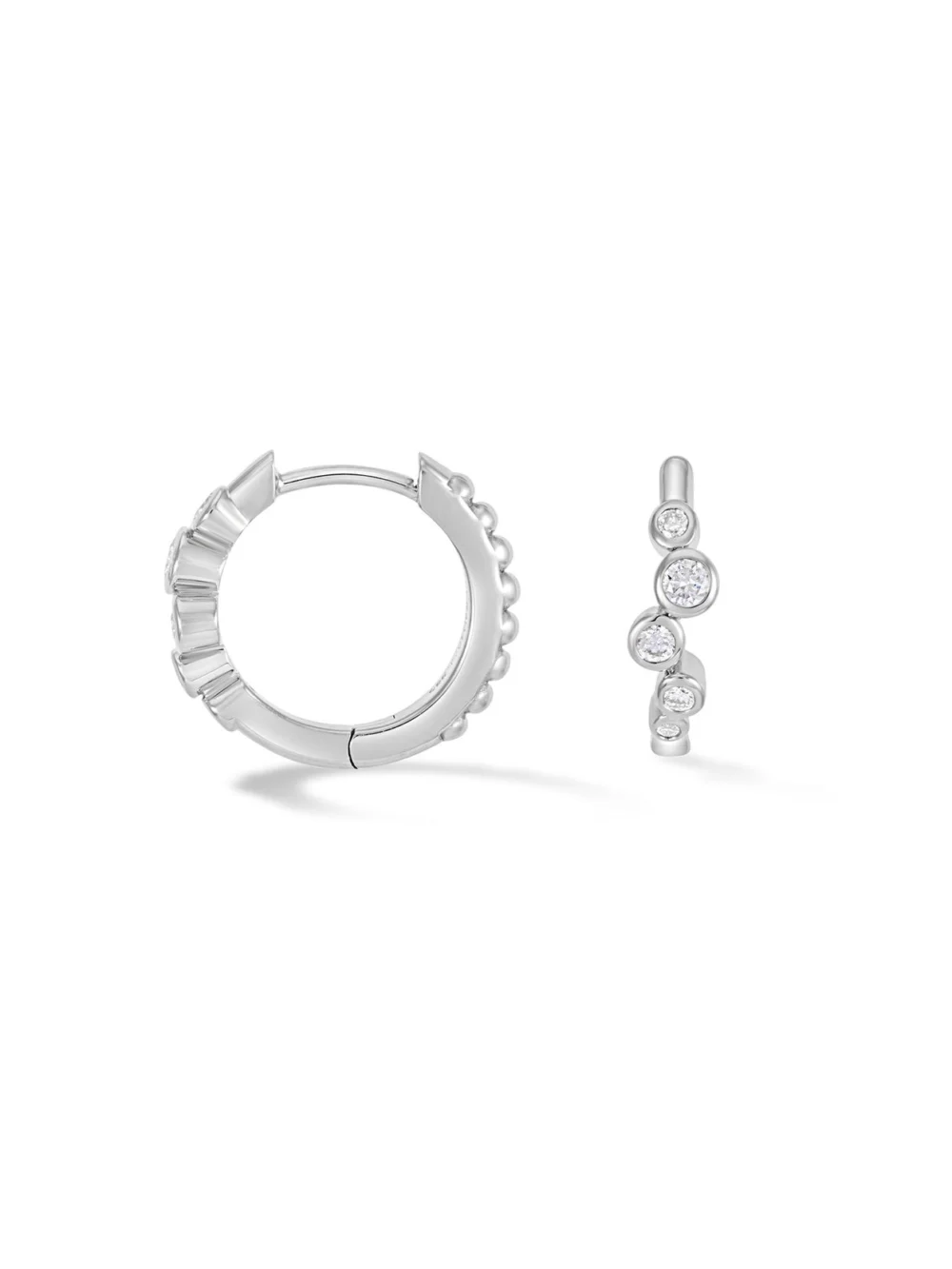 Dower & Hall 14k Gold Diamond Cascade Huggie Hoops - 0.20ct, view 4