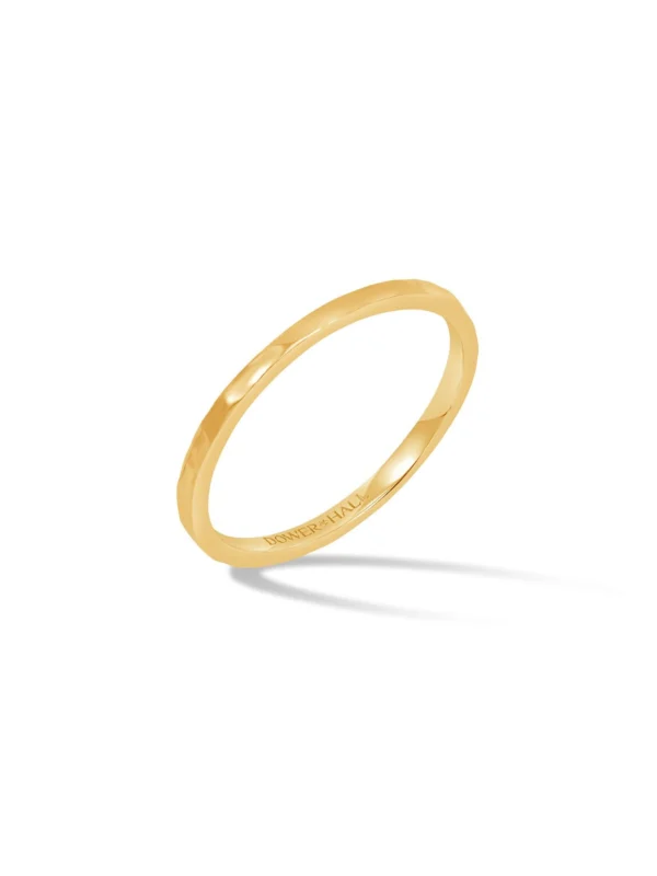 Dower & Hall 14k Gold Fine Hammered Narrative Ring