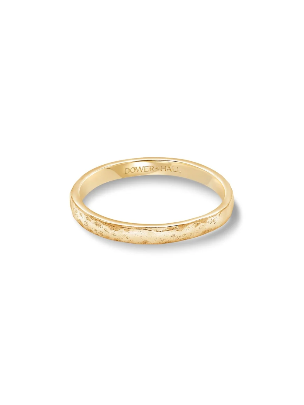 Dower & Hall 14k Gold Medium Hammered Narrative Ring, view 4