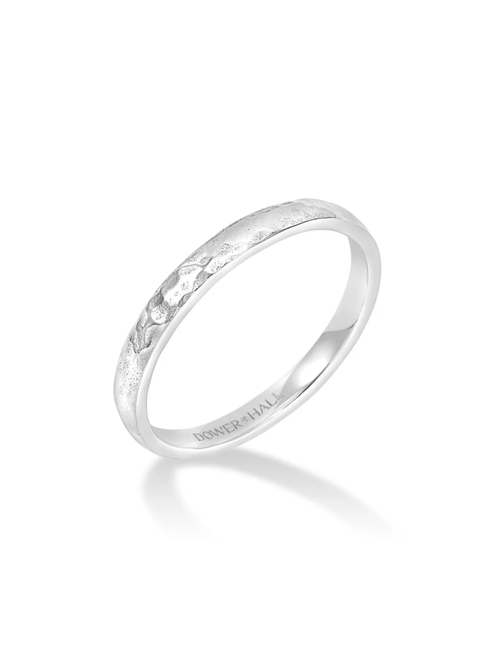 Dower & Hall 14k Gold Medium Hammered Narrative Ring, view 5