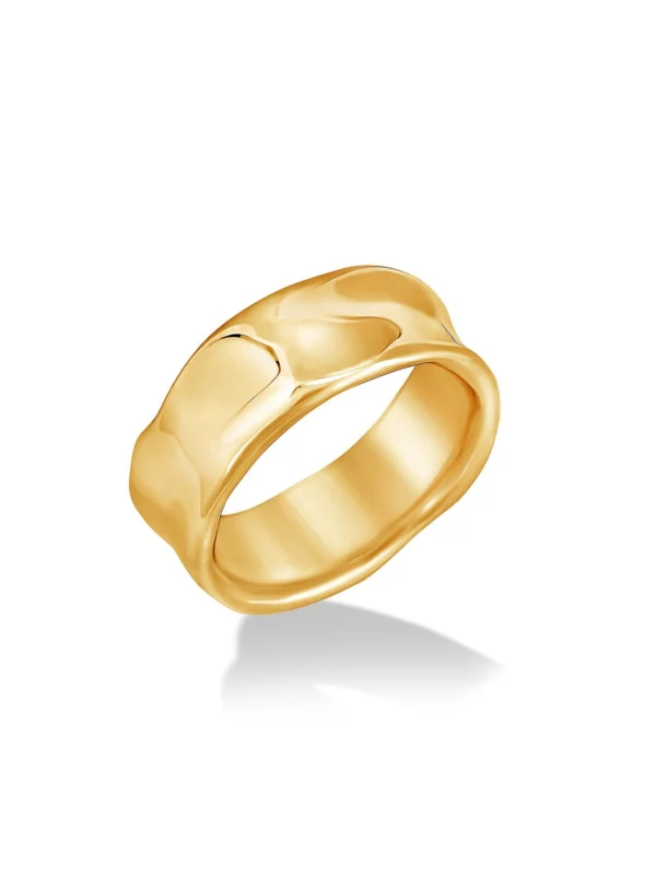 Dower & Hall 14k Gold Men's Wide Waterfall Ring
