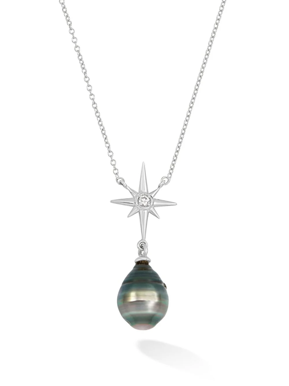 Dower & Hall 14k Gold North Star Pendant with Tahitian Pearl, view 5