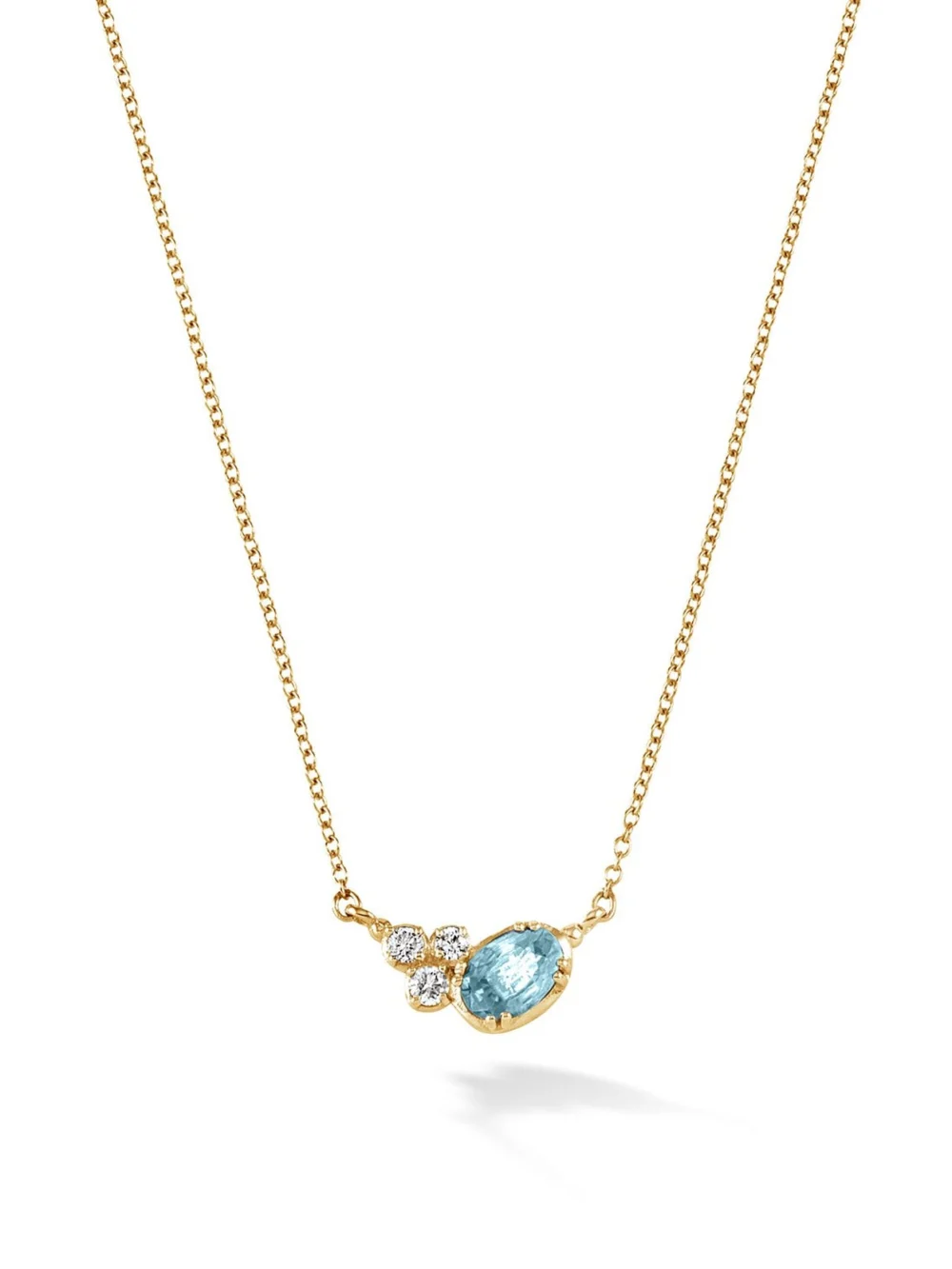 Dower & Hall 14k Gold Stargazer Oval Aquamarine Pendant