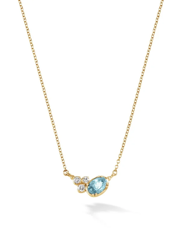 Dower & Hall 14k Gold Stargazer Oval Aquamarine Pendant