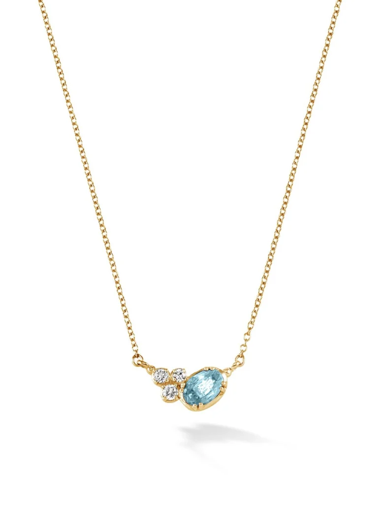 Dower & Hall 14k Gold Stargazer Oval Aquamarine Pendant