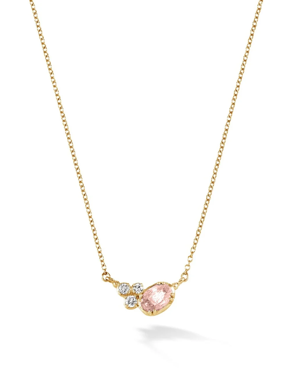 Dower & Hall 14k Gold Stargazer Oval Morganite Pendant