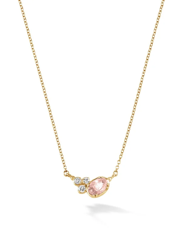 Dower & Hall 14k Gold Stargazer Oval Morganite Pendant