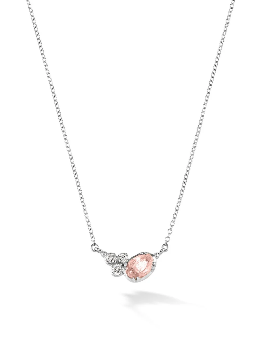 Dower & Hall 14k Gold Stargazer Oval Morganite Pendant, view 4