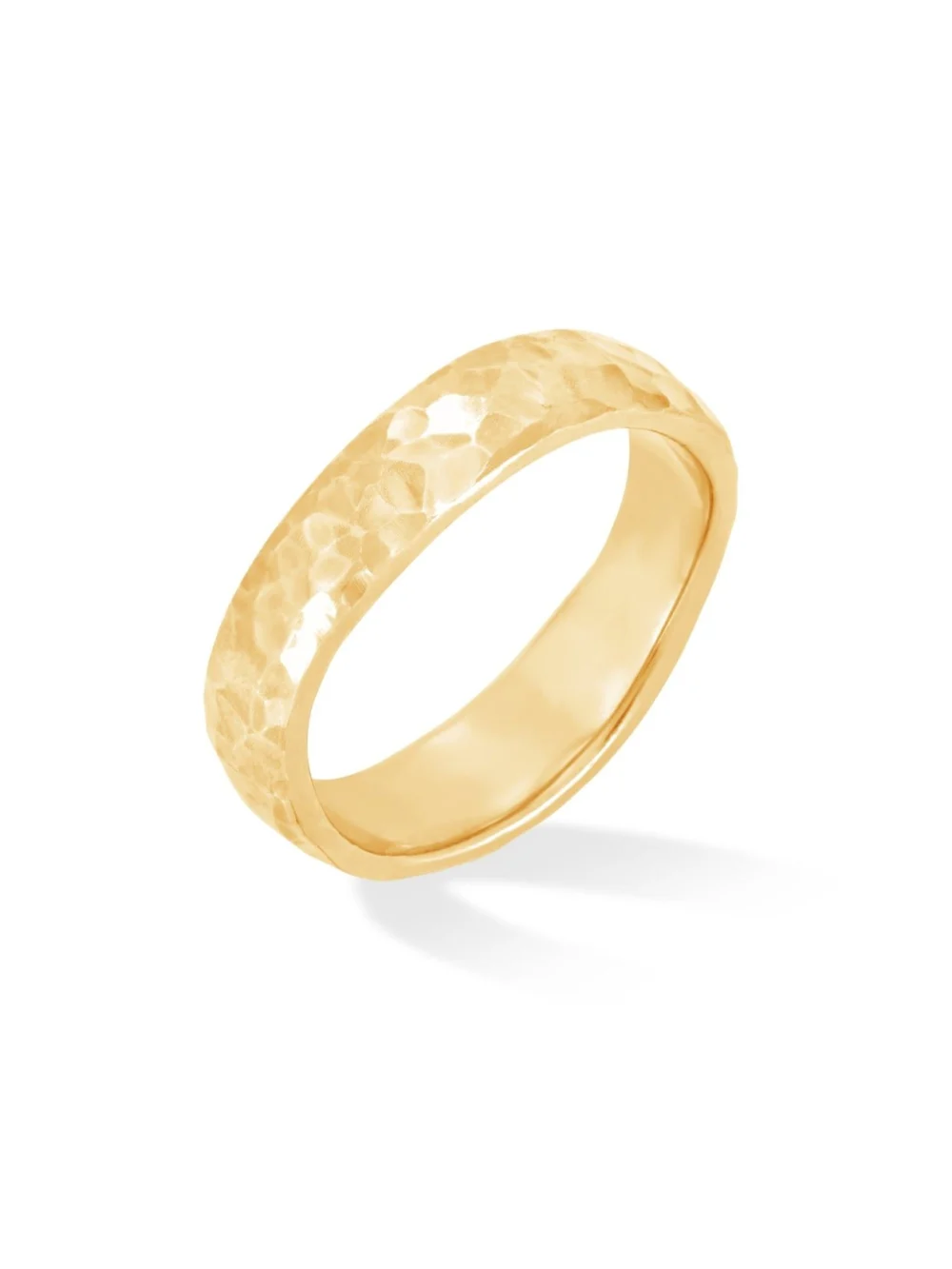 Dower & Hall 14k Gold Undulating Hammered Band Ring, view 3