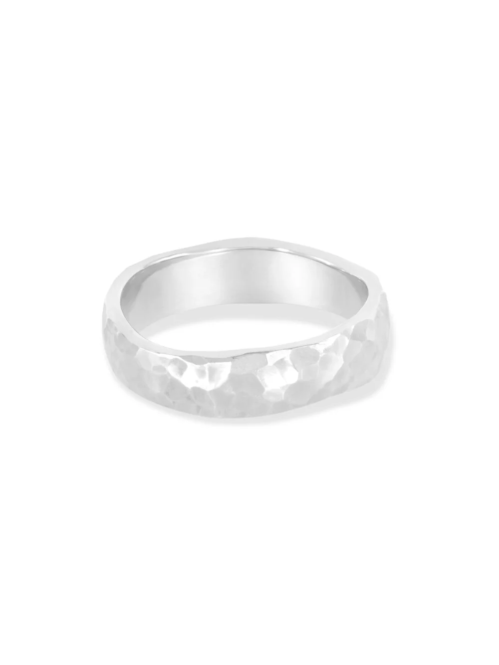 Dower & Hall 14k Gold Undulating Hammered Band Ring, view 4