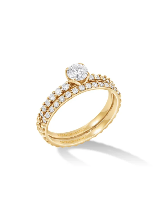 Dower & Hall 14k Lily Narrative Ring Stack