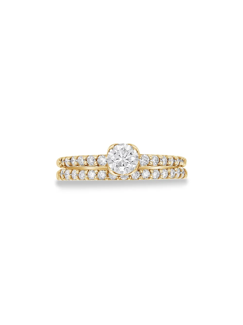 Dower & Hall 14k Lily Narrative Ring Stack, view 5