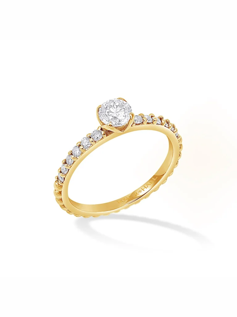 Dower & Hall 14k Lily Narrative Ring with 0.50ct Diamond